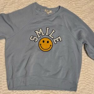 Blue Smile Graphic Sweatshirt